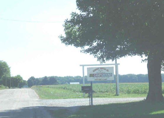 The camp entrance drive in New Castle, Indiana
