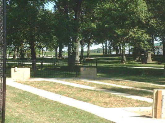 Horseshoe pits under shade trees