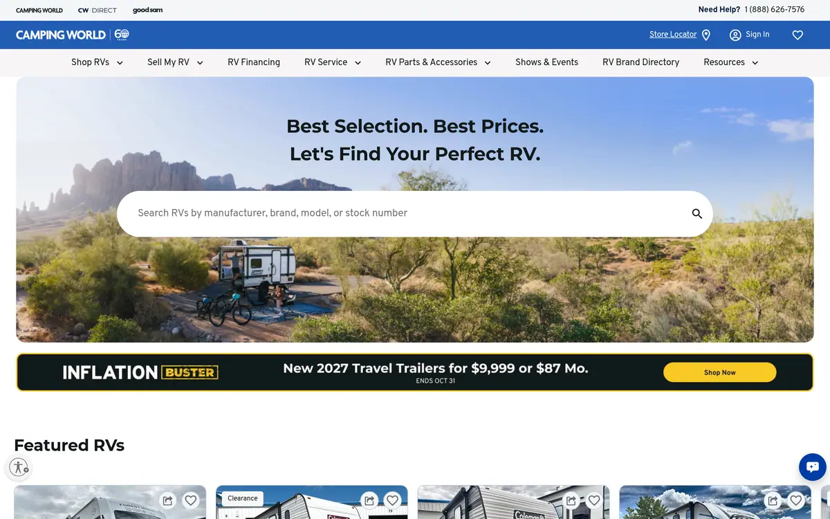 Camping World website